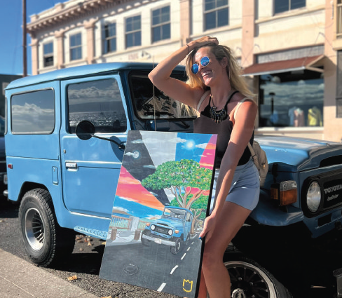 Katherine Queen, live artist in historic Lahaina, does not give up hope for a new Lahaina